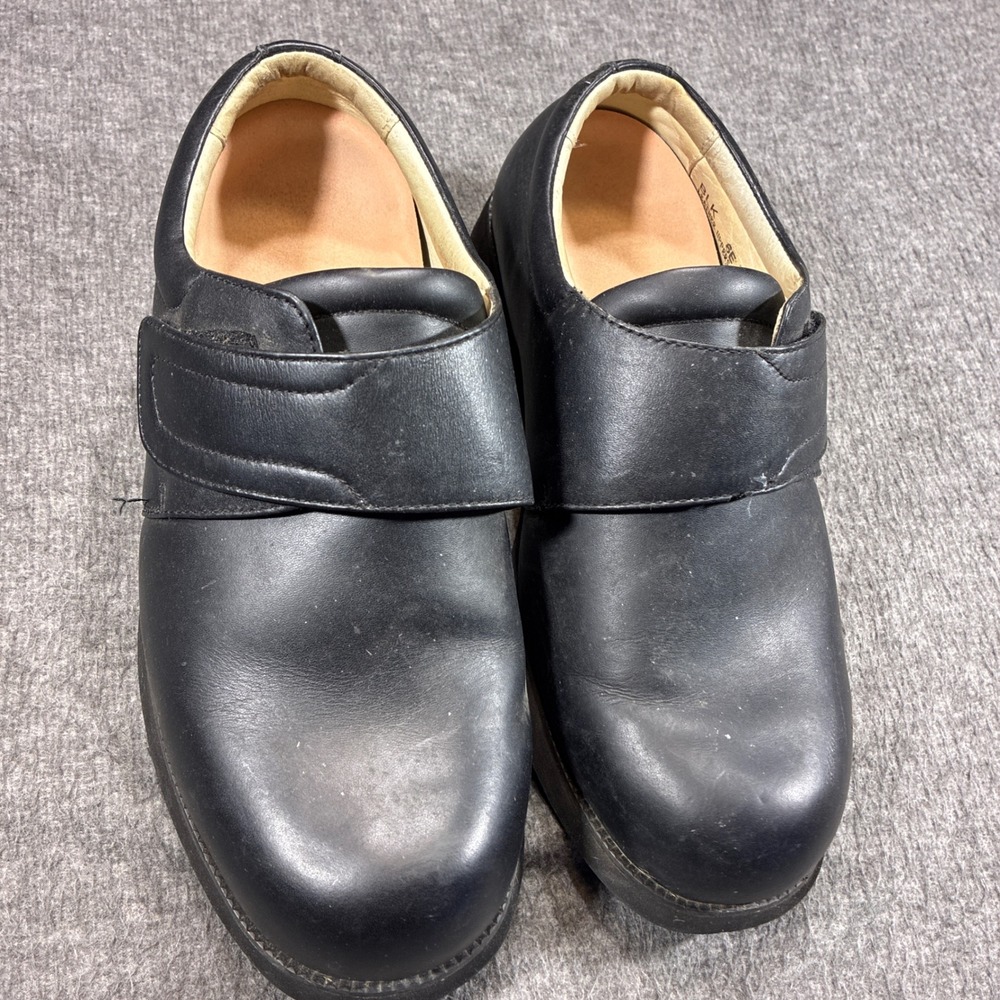Mt. Emey Orthopedic Shoes Mens 11.5 6E Wide Black Hook and Loop Leather